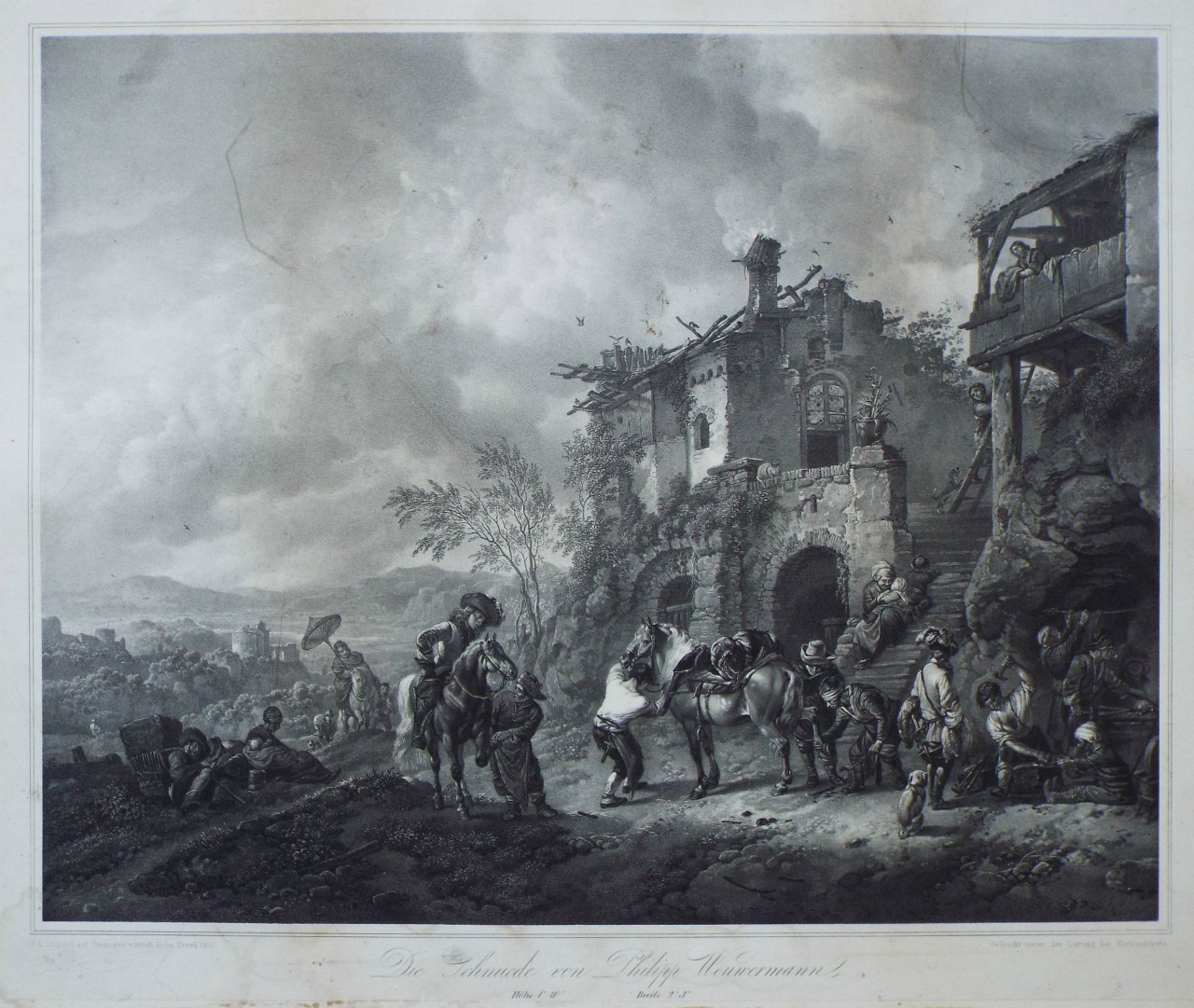 Lithograph - Der Schmiede von Philipp Wowermann